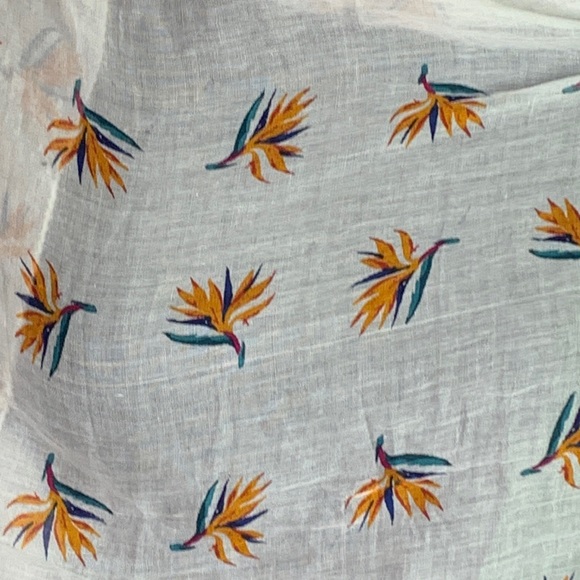 Block + Ink Birds of Paradise sheer white scarf - Picture 2 of 4